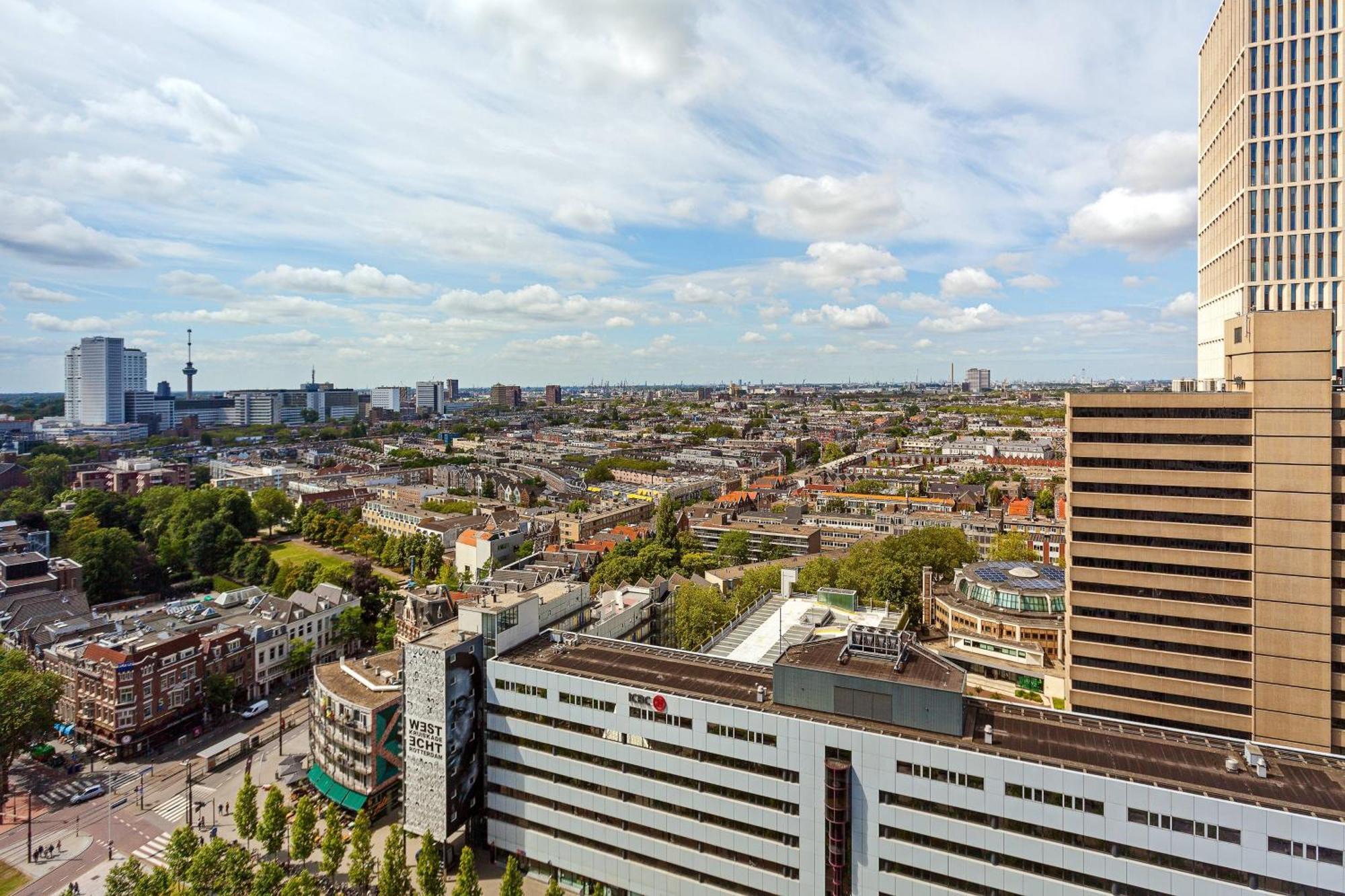 Rotterdam Marriott Hotel Exterior photo View of the city from the top of the hotel